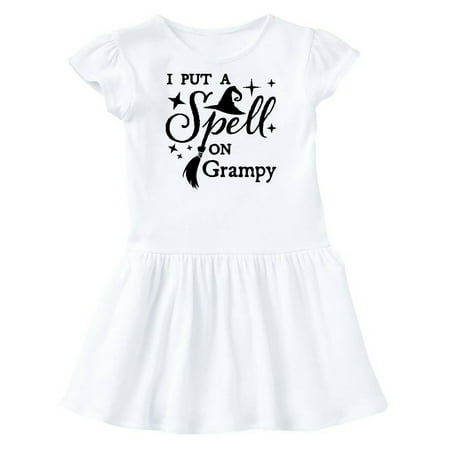 

Inktastic I Put a Spell on Grampy Witch Hat and Broom Gift Toddler Girl Dress