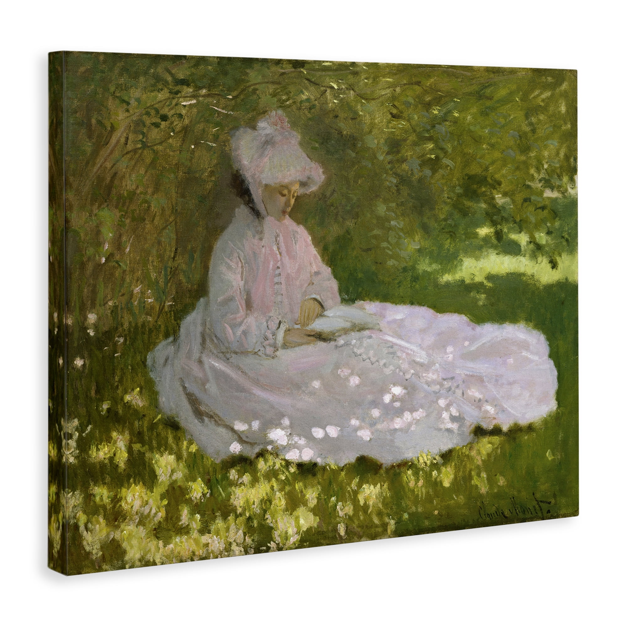 Stupell Industries Classical Monet Springtime Portrait People Painting Wrapped Canvas Art Print Wall Art, 40 x 30