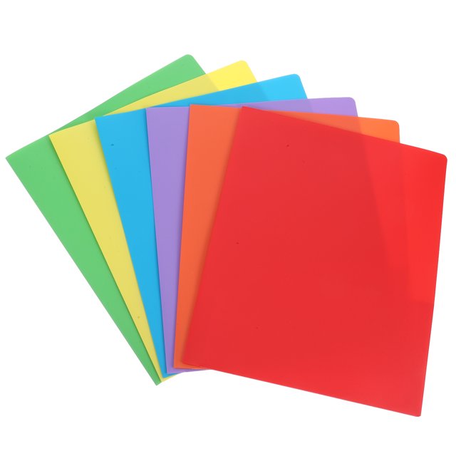 6pcs Plastic Pocket Folders A4 With Prongs Two Pocket File Folders For Filing Cabinet School And Office Organization