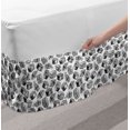 thumbnail image 2 of Sushi Bed Skirt, Exotic Gourmet Food Theme with Various Type of Sushi Rolls in Engraving Style, Elastic Bedskirt Dust Ruffle Wrap Around for Bedding Decor, 4 Sizes, Black and White, by Ambesonne, 2 of 2