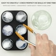 thumbnail image 2 of HONYAO Whiskey Ice Ball Mold, 2 Pack Silicone Ice Ball Maker Mold, Ice Cube Trays, Round Sphere Ice Mold, 2 of 7