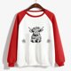 thumbnail image 3 of Gibobby Divertidas Sudaderas Top con capucha y cuello redondo con mangas raglán y estampado divertido de para mujer sin sombrero para uso informal (Rojo, M), 3 of 5