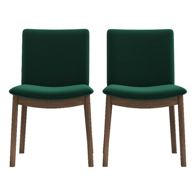 Ashcroft Chaise de Salle à Manger en Velours de Style Mi-Siècle Moderne, Verte (Ensemble de 2)