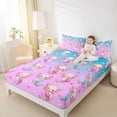 thumbnail image 4 of Feelyou Cute Boba Axolotl Bed Sheets, Dreamy Glitter Stars Galaxy King Sheets, Teens Kids Boys Girls Sheet Set, Ultra Soft Bedroom Decor, 4pcs, 4 of 7