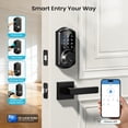 thumbnail image 3 of Veise Smart Door Locks with 2 Lever Handle Set, App Control, Keyless Entry Deadbolt for Front Door, Electronic Digital Touchscreen Keypad, Auto Lock, Easy Installation, Matte Black, 3 of 10