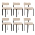thumbnail image 4 of Boucle Upholstered Metal Side Chair, Set of 6, Beige, 4 of 6