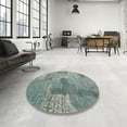 thumbnail image 3 of Ahgly Company Indoor Rectangle Contemporary Grayish Turquoise Green Persian Area Rugs, 7' x 10', 3 of 6