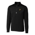 thumbnail image 2 of Men's Cutter & Buck  Black Pittsburgh Pirates Traverse Stretch Quarter-Zip Pullover Top, 2 of 3