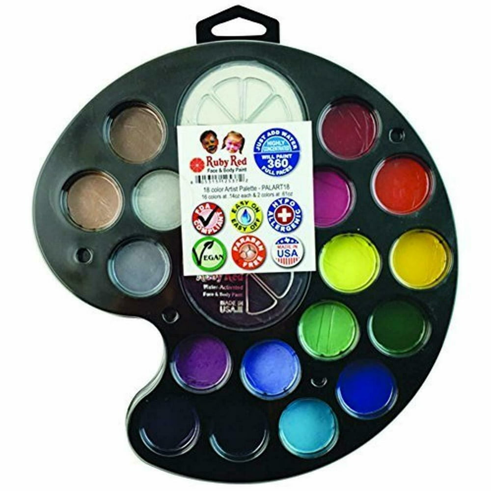 Ruby Red Paint Face Paint, 2ML X 16 Colors & 18ML X 2 Colors Artist