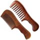 thumbnail image 1 of Juego de peines para el cabello de sándalo de 2 piezas para mujeres y hombres, peine antiestático de madera con dientes finos y anchos para desenredar cabello rizado, fino, liso, húmedo y seco, 1 of 5