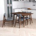thumbnail image 2 of Brooks Modern Solid Wood Walnut 5 Piece Dining Room & Kitchen Set, 2 of 6