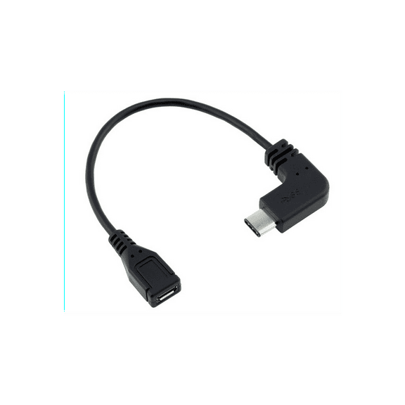 USB type C cable 90 degrees scoliosis USB Type C Male to Micro USB Female Data Cable 16" for New USB C Devices as Macbook 12inches,Nokia N1 Pad and More