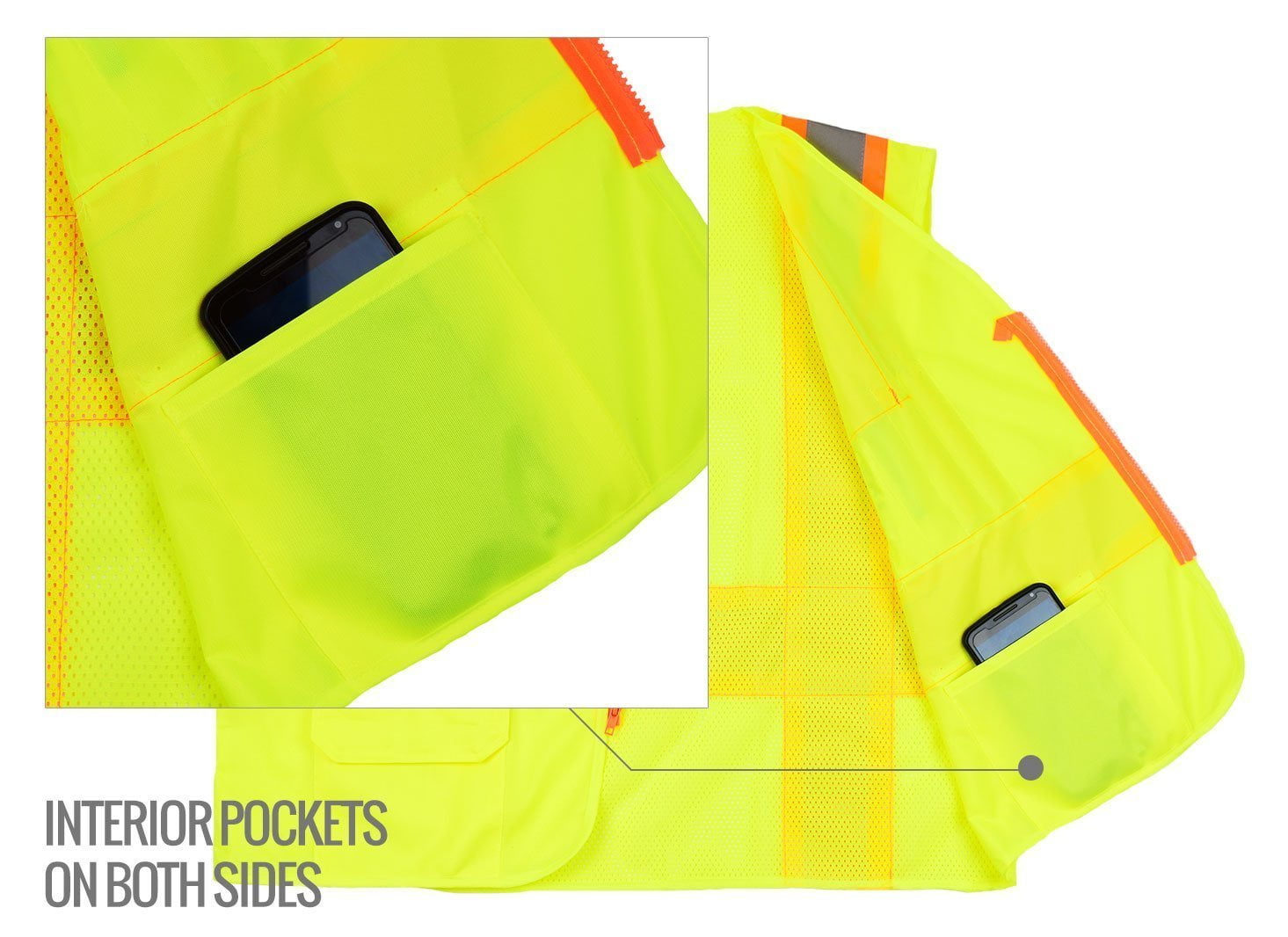 RK Safety Two Tone High Visibility Safety Vest- ANSI Class 2 - Neon Yellow / 4XL