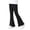 Black, variant on Girl's Ribbed Knitted Flare Leg Leggings High Waist Solid Bell Bottoms Kids Stretchy Yoga Dance Casual Bootcut Pants with Pockets