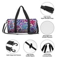 thumbnail image 6 of Xecao Cute Nautical print Round Travel Duffel Bag is a foldable gym bag with an inner pocket, perfect for travel sports, 6 of 8