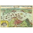 thumbnail image 2 of Hogenberg, Braun 18x13 White Modern Wood Framed Museum Art Print Titled - Elsinore Denmark, 2 of 4
