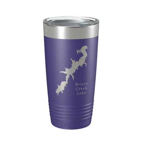 

Briery Creek Lake Map Tumbler Travel Mug Insulated Laser Engraved Coffee Cup Virginia 20 oz Purple