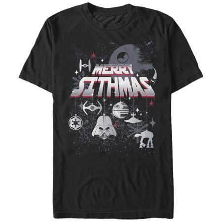 Men s Star Wars Christmas Sithmas Ornaments Graphic Tee Black X Large