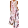 thumbnail image 2 of Vivianyo HD Summer Dresses for Women 2024 Casual Loose Printed Tank Dress Beach V-Neck Pocket Sundress Sleeveless Dresses Maxi Dress, 2 of 5