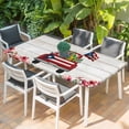thumbnail image 2 of Puerto Rican Flag Table Cloths for 5 Foot Rectangle Tables, Vintage Country Truck Flowers Wooden Grain Patio Waterproof Elastic Fitted Tablecloths, Washable Rectangular Table Cover for Camping, 2 of 8