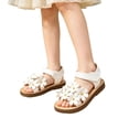 thumbnail image 2 of Girls Summer Flat Sandals - Toddler Little Kid Dress Sandals Shoes with Non Sole for Beach Party Daily Wear, 2 of 4