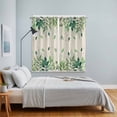thumbnail image 5 of Curtains 63 Inch Length 2 Panels, Green Leaf Grommets Window Treatment Curtain, Fall Plant Country Vintage Watercolor Beige Thermal Curtains Drapes for Living Room/Bathroom, 5 of 9