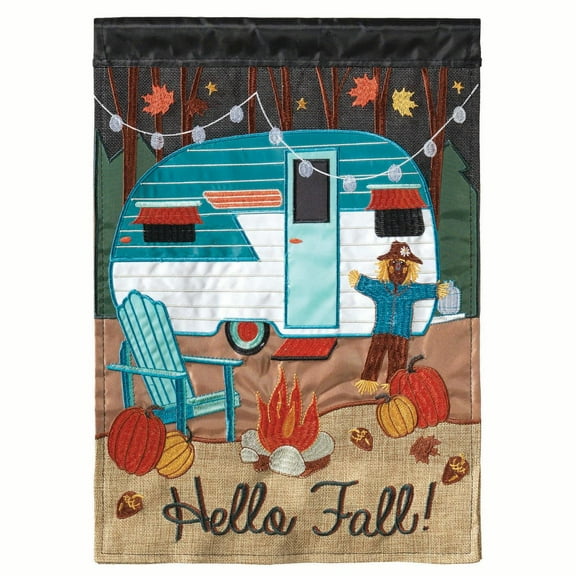 Fall Camper Autumn Retreat 13 x 18 Small Harvest House Flag