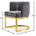 thumbnail image 3 of Meridian Furniture Gianna Grey Velvet Dining Chair, 3 of 5