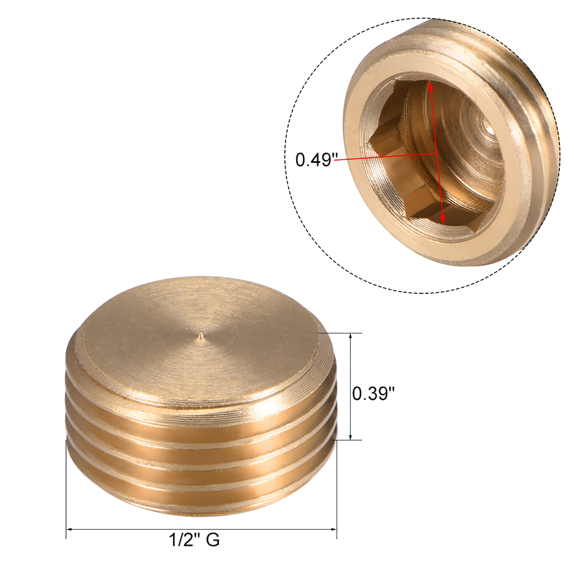 Brass Pipe Fitting, Hex Counter Sunk Plug, Connector Coupling , 1/2 ...