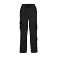 thumbnail image 4 of USNSM Plus Size Cargo Pants for Women Tummy Control Workout Pants Relaxed Fit Baggy Comfort Cargo Pants with Pockets Black L, 4 of 6