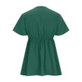 thumbnail image 5 of hopeusnice Women's Flare Hem Flowy Shirts Trendy Casual Loose Cut out Cold Shoulder Short Sleeve Plus Size Blouse Fashion Solid Color Tunic Summer Tops Zipper V Neck T-Shirts for Woman, 5 of 6