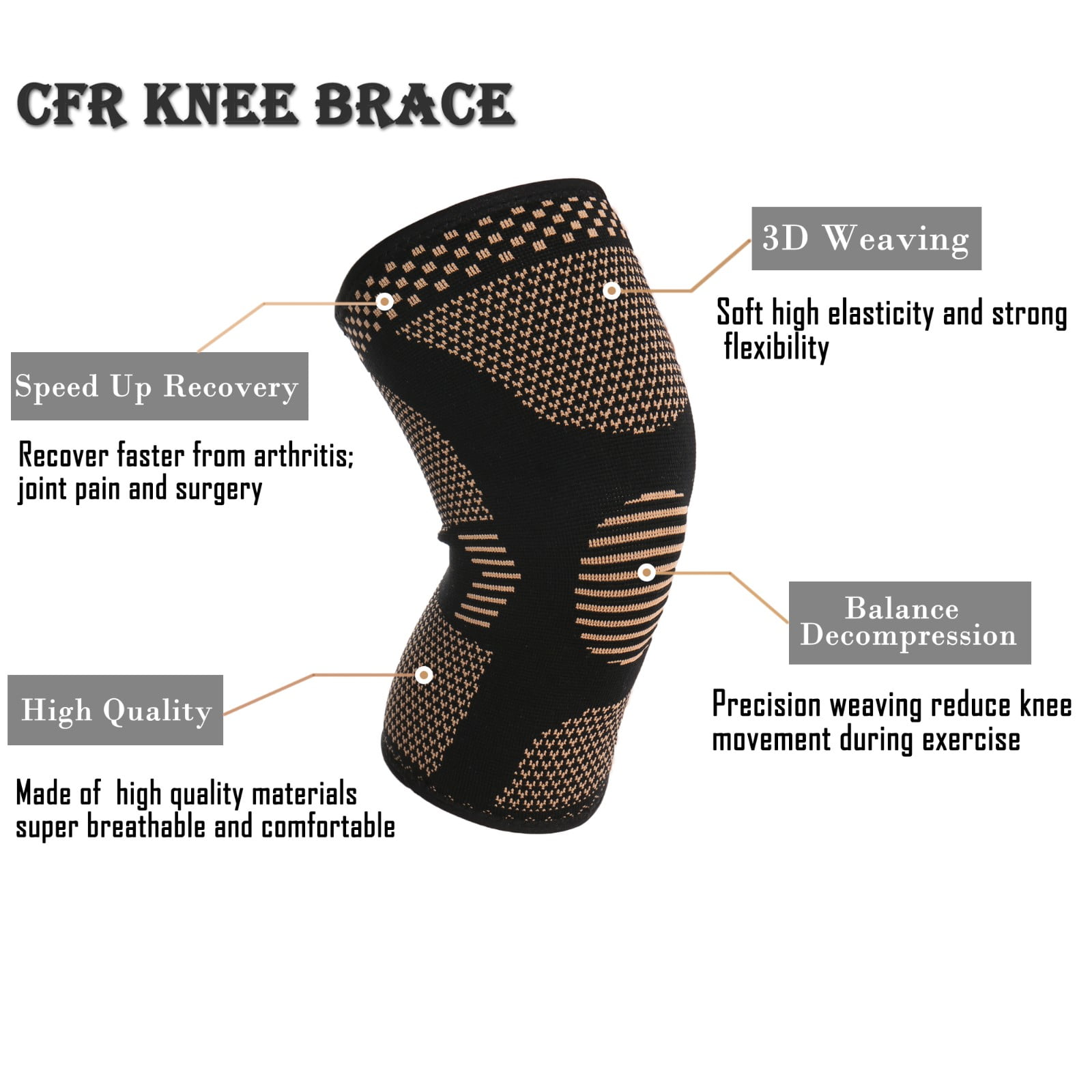CFR Compression Leg Sleeves Knee Brace for Sports, Running