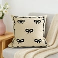 thumbnail image 5 of PONPRNGY 1Pc Bow Throw Pillow Covers, 17 x 17 Inch Soft Plush Jacquard Cushion Case Decoration for Girl Gift Bedroom Holiday Home Sofa Couch, 5 of 6