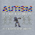 thumbnail image 2 of Autism Is Not A Disablity Itâ€™s A Different Abilty | Autism Awareness Dabbing Skeleton Inspirational Christian Womenâ€™s Standard V-Neck Tee, Heather Grey, XX-Large, 2 of 5