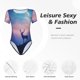 thumbnail image 4 of Balery Night Sky Elk Body de cuello redondo de manga corta para mujer Tops de manga corta Tops básicos-X-Large, 4 of 7