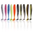 thumbnail image 1 of 10 señuelos de pesca de 9 cm, cebos blandos con cola de paleta y gusanos de cola en T para pescar, 1 of 5