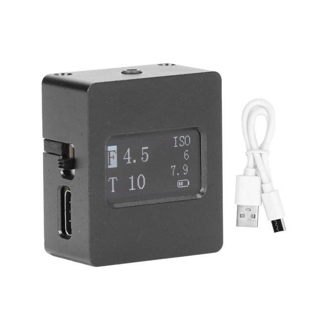 Medidor de luz de cámara Fotómetro de reflexión superior Fijación de zapata fría con cable USB HY‑201XNegro