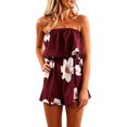 thumbnail image 3 of Shadoumai Women Summer Casual Strapless Romper Beach Vacation Outfits Sleeveless Off Shoulder Short Jumpsuits Dressy 2026, 3 of 6