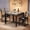 Gray, variant on Dining Table Set for 4 with 4 Upholstered Chairs, Space-Saving Square Kitchen Table, Metal Frame and Wood Top with Corner Protectors,Easy Assembly for Apartment or Breakfast Nook,Black