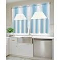 thumbnail image 4 of Sky Blue Ombre Swag Valance and Tier Curtains 36'' Length Set, Farmhouse Modern Art Light Filtering Kitchen Curtains, Tier Curtain Valances for Bathroom/Living Room/Bedroom/Café, 4 of 6