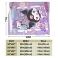 thumbnail image 3 of Kuromi Blanket, Anime Throw Blanket For Couch Sofa Bed, Soft Cozy Lightweight Warm Flannel Blanket, Home Decor, Anime Gifts For Boys Girls Kids Teens, 80"X60", 3 of 9