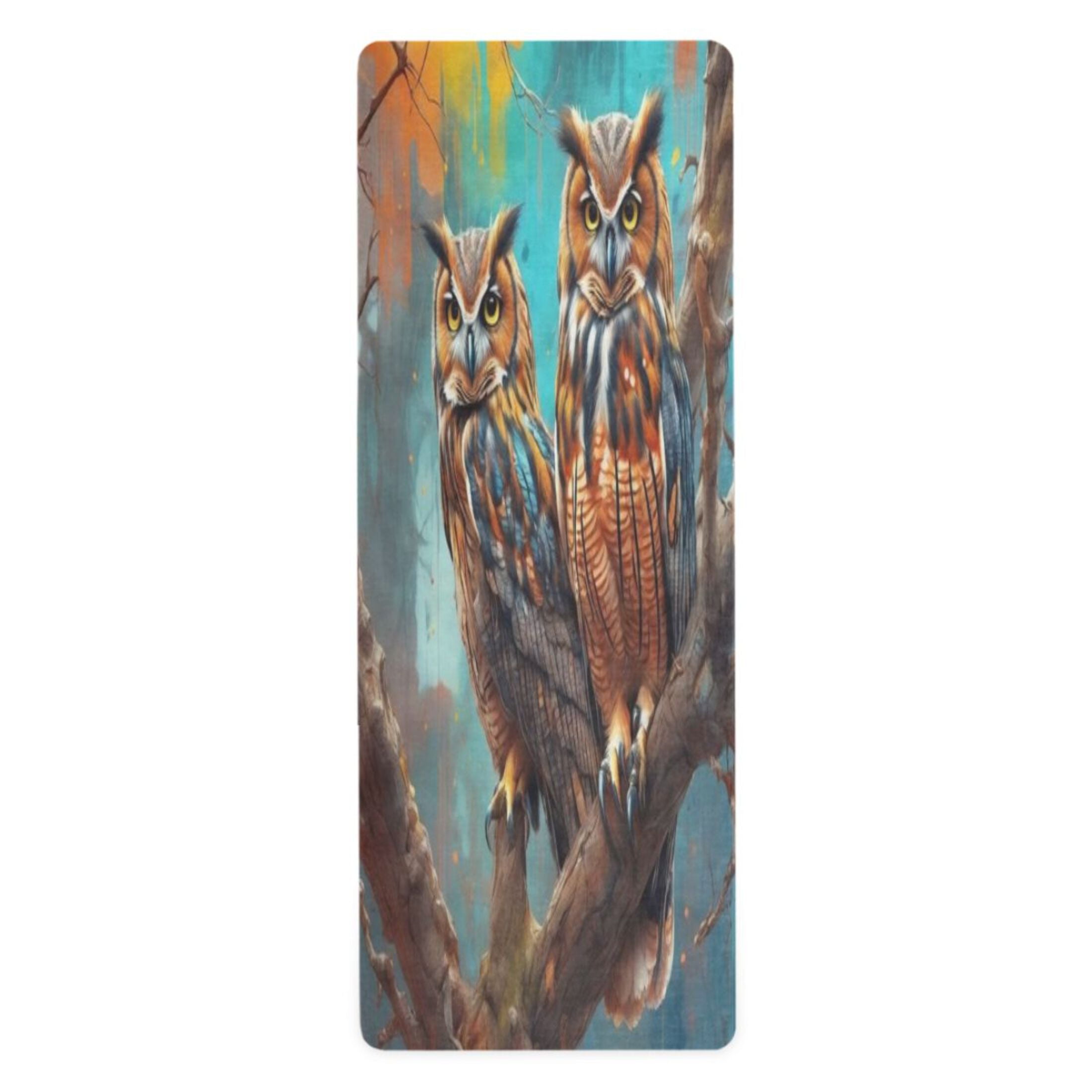 BZSMCE Yoga Mat Women Fitness Mat Wise Owls in The Autumn Pattern
