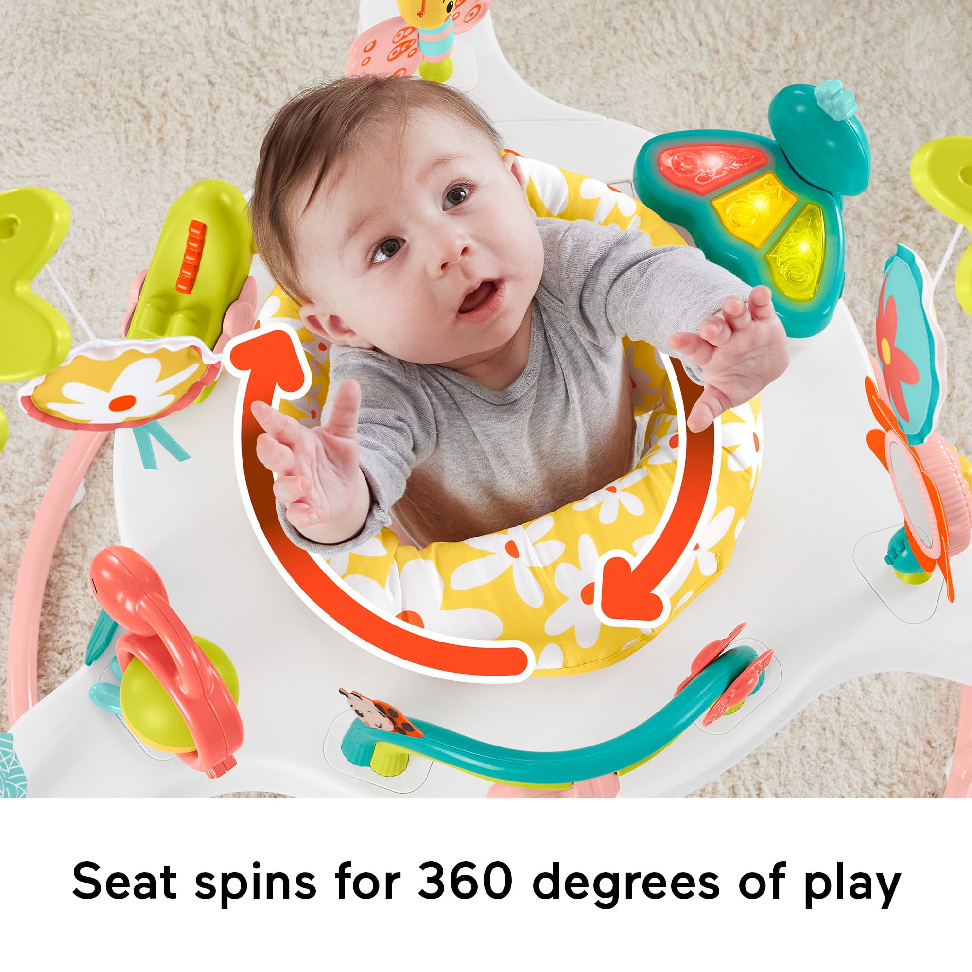 Fisher-Price Baby Bouncer Blooming Fun Jumperoo Activity Center with Music & Lights, Unisex