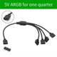 thumbnail image 2 of Cable divisor ARGB de 2 piezas, cable de extensión divisor RGB direccionable de 1 a 4 hembra a hembra de 5 V y 3 pines, color negro, 2 of 5