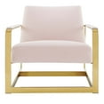 thumbnail image 6 of Modway Seg Performance Velvet Accent Chair in Gold Pink, 6 of 9