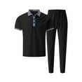 thumbnail image 3 of Aofany Mens Suits Mens Sets 2 Piece Outfits Fashion Tracksuits Casual Set Plus Size Short Sleeve And Pants Set, 3 of 8