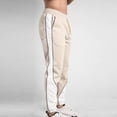 thumbnail image 6 of Ndbuld Sweatpants Athletic Pants Traning Track Pants Joggers for Men Fashion Casual Splice Color Pockets Elastic Waist Binding Leg Full Length Pants Deal for Days Holiday Decor,Beige,3XL, 6 of 6