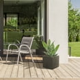 thumbnail image 3 of Ecobo Maceta Cuadrada Ecológica 20,3 cm, Estilo Bloco, Uso Interior/Exterior, Duradera, Versátil y Ligera, Diseñada por Artesanos Brasileños, Diseño Contemporáneo para Todo Clima (Color Topo)., 3 of 4
