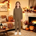 thumbnail image 5 of Boys Halloween Hooded Full Zip Jumpsuit Solid Color Long Sleeve One Piece, 5 of 7