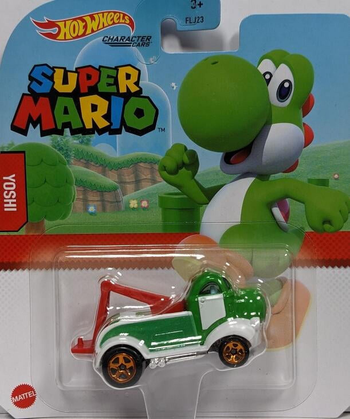 Hot Wheels Super Mario Character Red Yoshi Play Vehicles, 2.11 oz